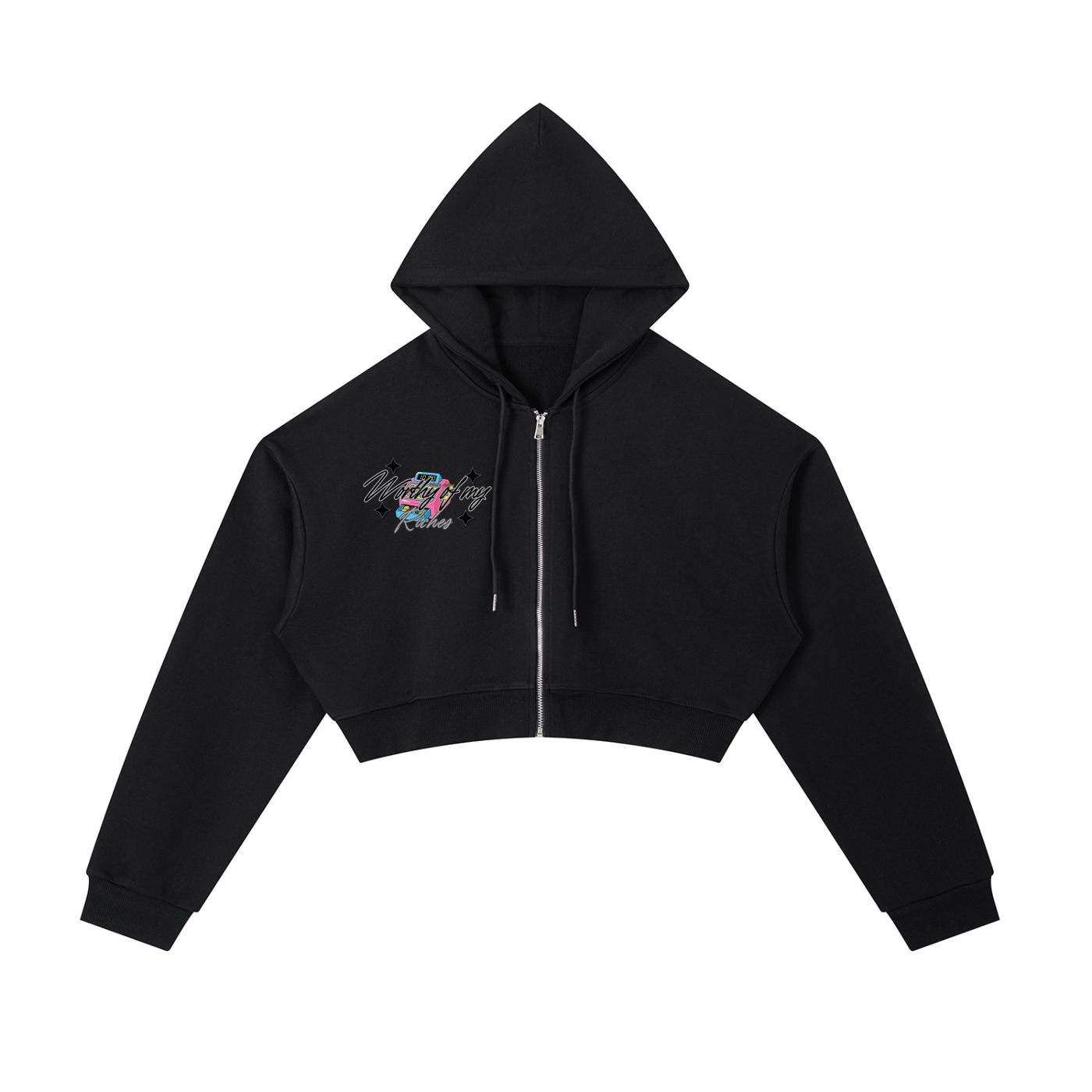 W.O.M.R Essential Cropped Zip-Up Hoodie